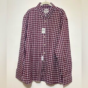 NWT Jos. A. Bank Men’s 2XL Red and White Plaid Button Down Shirt